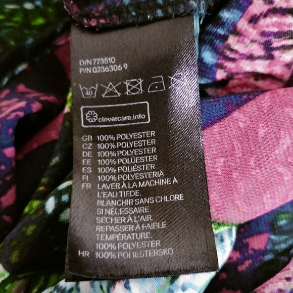 (919)H&M Women Multicolor Hi Lo Printed Dress Size M s with Cut-out - Picture 7 of 7